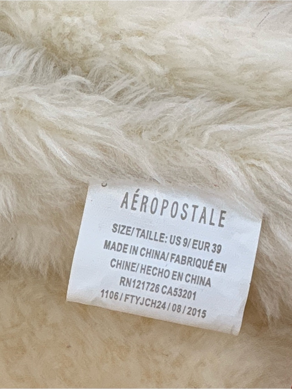 Aeropostale Red Moccasin Slippers with Cream Faux-Fur Trim - Picture 2 of 9